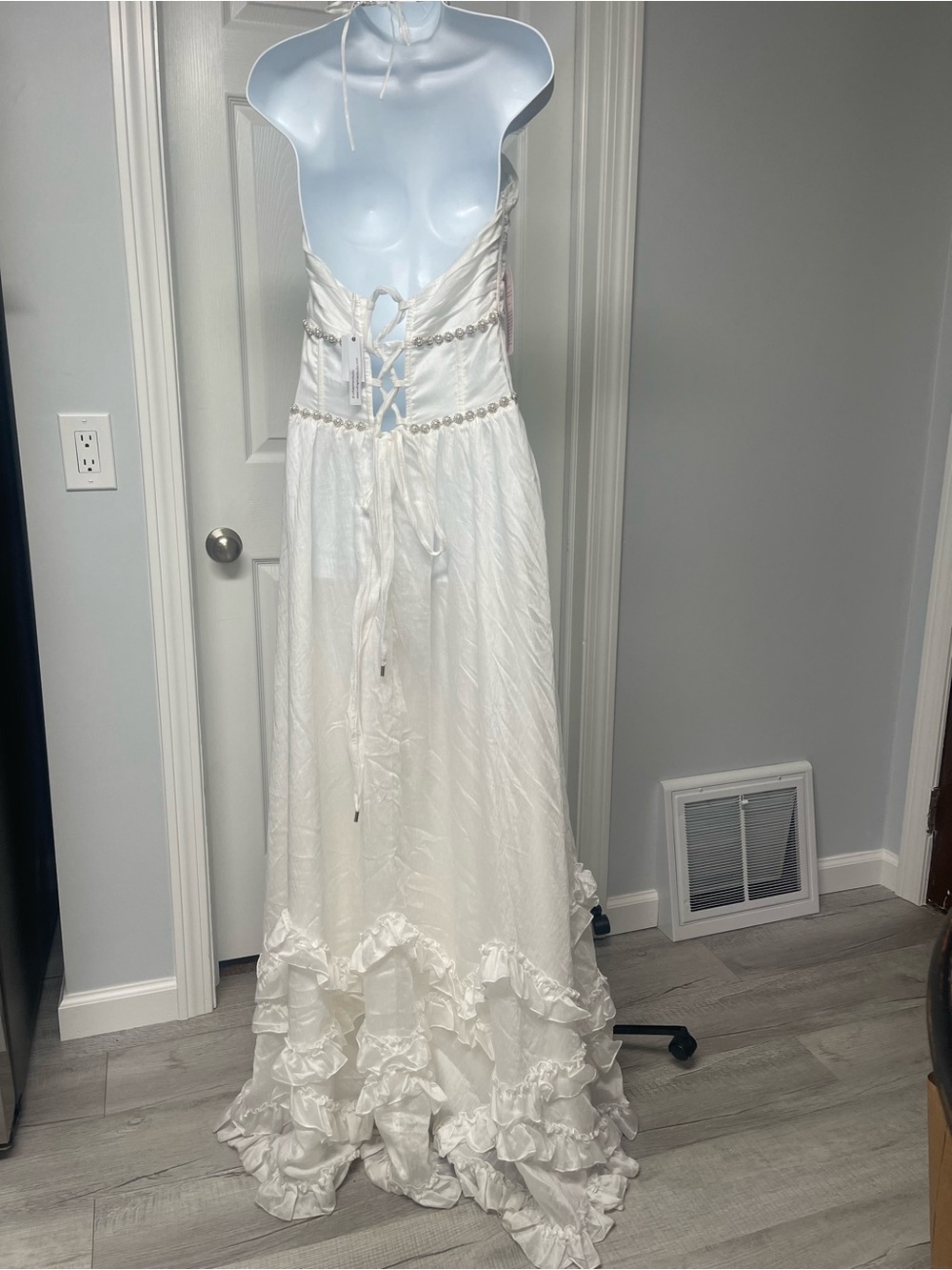 Anthropologie V. Chapman Scarlette Halter Embellished Corset Organza Maxi Dress - Picture 7 of 8